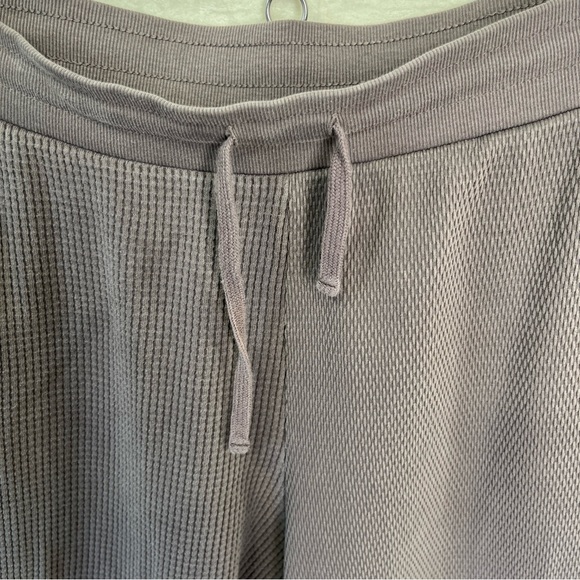 Nike Yoga DriFit Jogger Pants Women Large Waffle Knit Taupe Pull On Sweatpants L - Picture 5 of 16